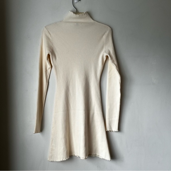 Princess Polly Mella Cream Off White Knit Long Sleeve High Neck Mini Dress M/L - Picture 10 of 10